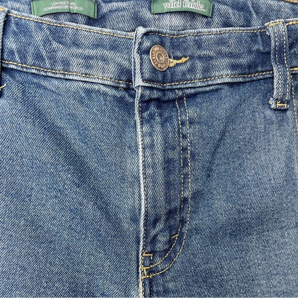 Wild Fable Low Rise Cargo Pockets Flare Blue Denim Jeans Streetwear Y2K Modern - Picture 8 of 11